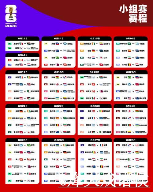 2026世界杯比赛时间及赛程查询详情